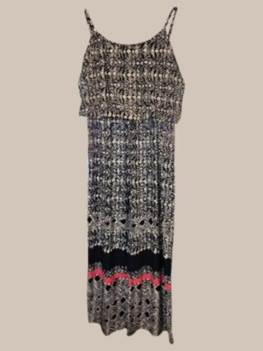 Magic SZ XL Wide Leg Jumpsuit Blouson Top Spaghetti Strap Navy Blue White